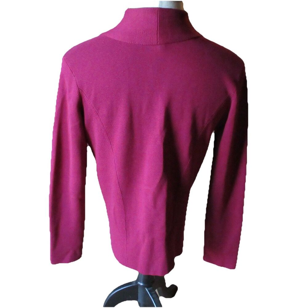 Eileen Fisher Silk Organic Cotton Open Front Cardigan Raspberry Size Medium - Picture 2 of 4